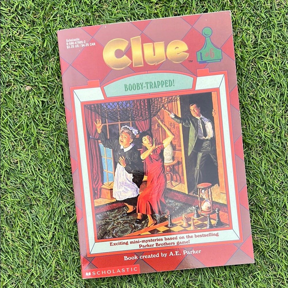 📚 3/$21 📚 VINTAGE Clue book #6 Booby-Trapped! Scholastic 1994 mini mystery